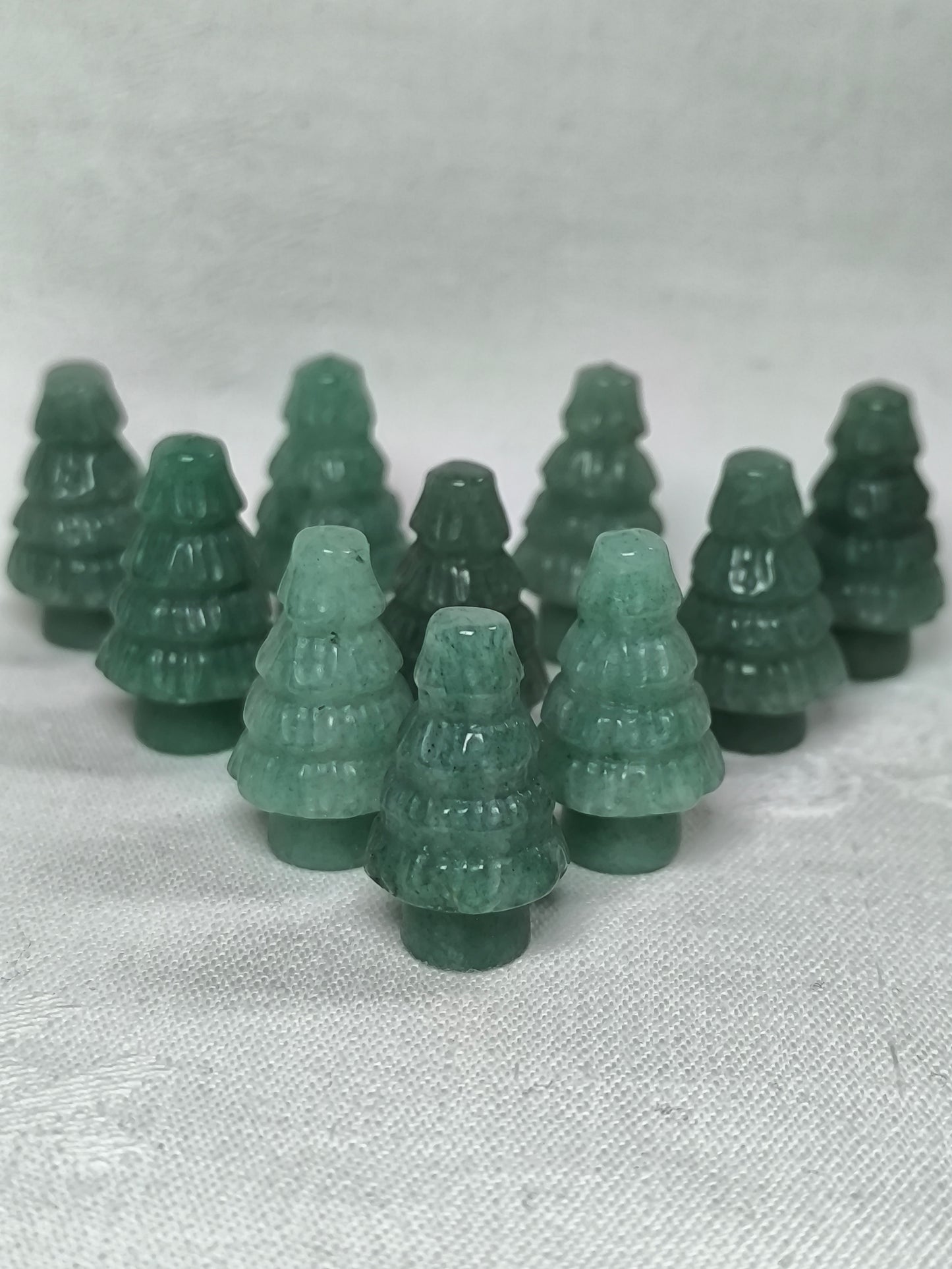 Mini green aventurine Christmas trees