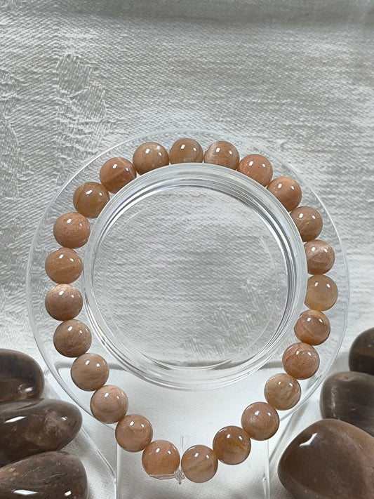 Peach moonstone 8mm bracelet