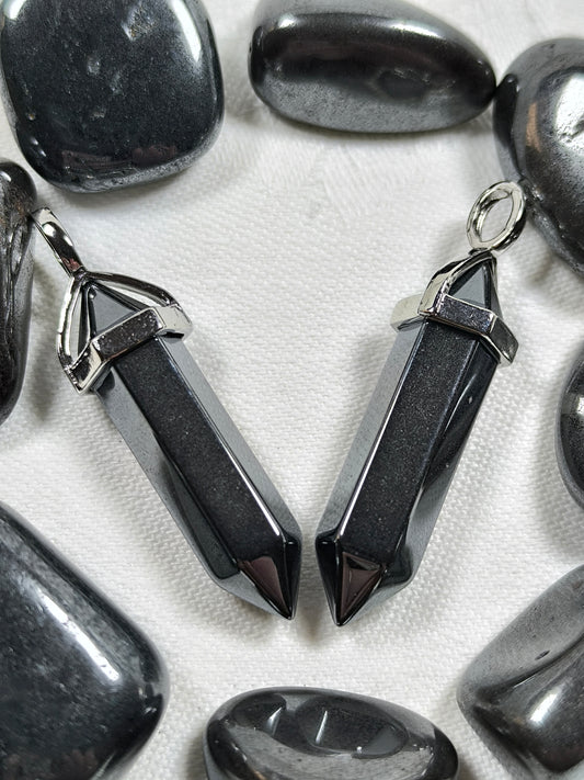 Hematite point pendants