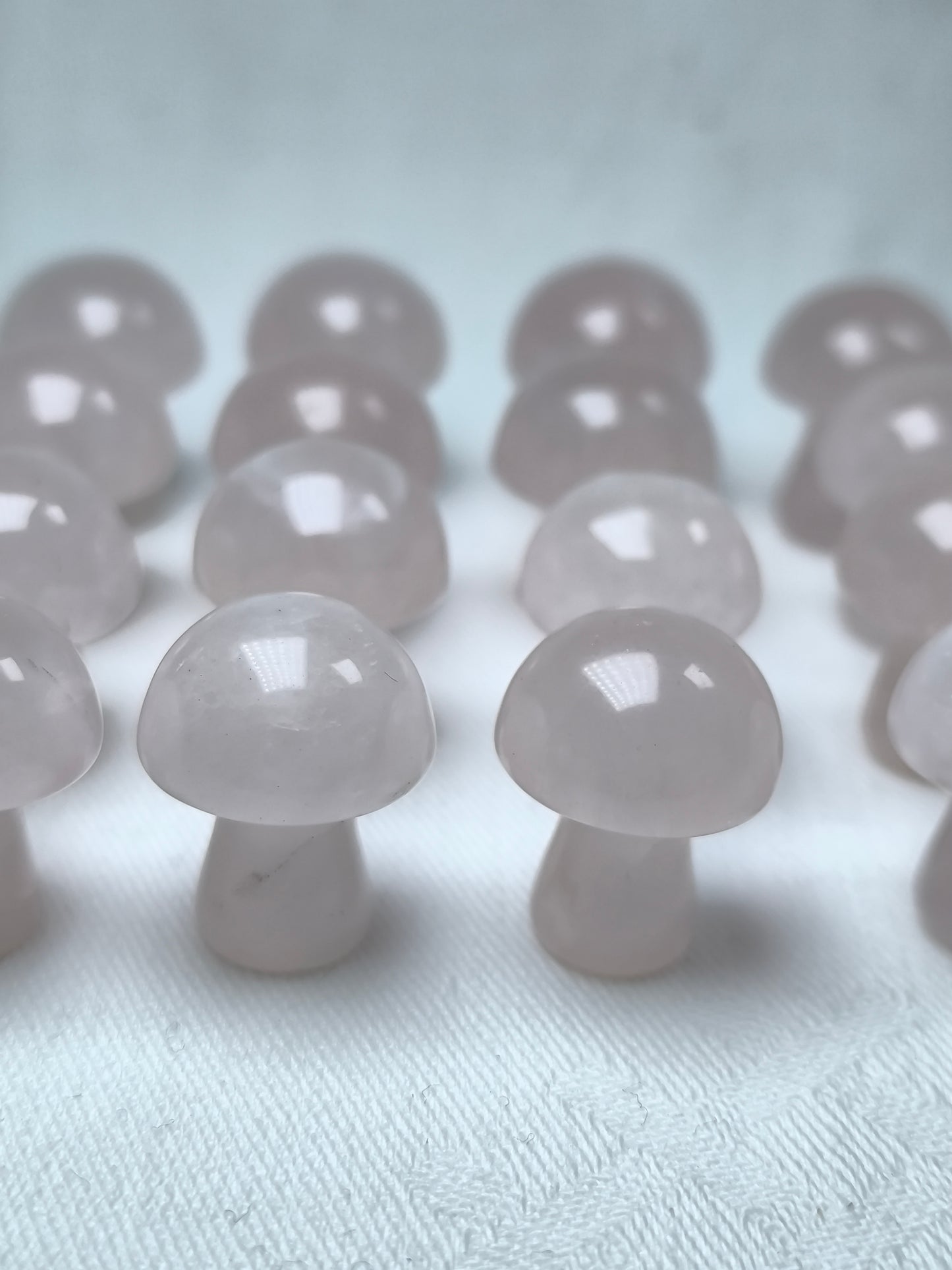 Rose quartz mini mushrooms