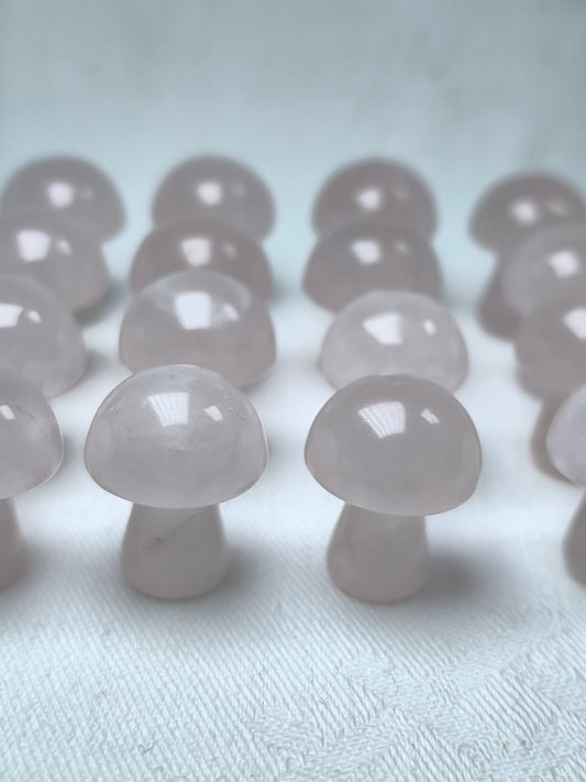 Rose quartz mini mushrooms