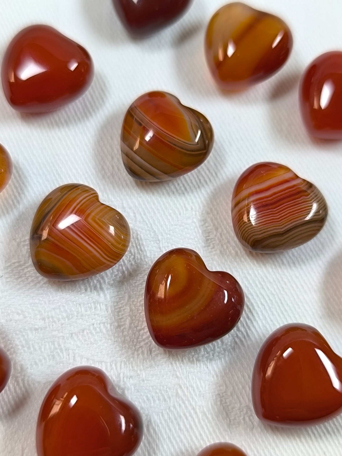 Carnelian mini hearts