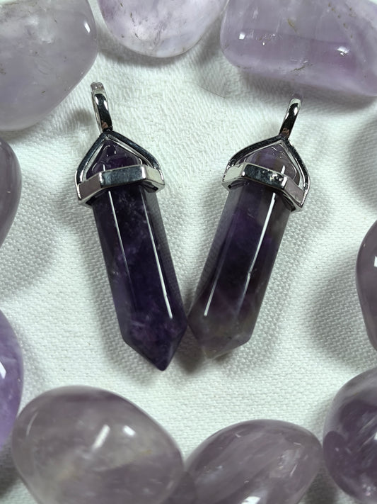 Amethyst point pendants