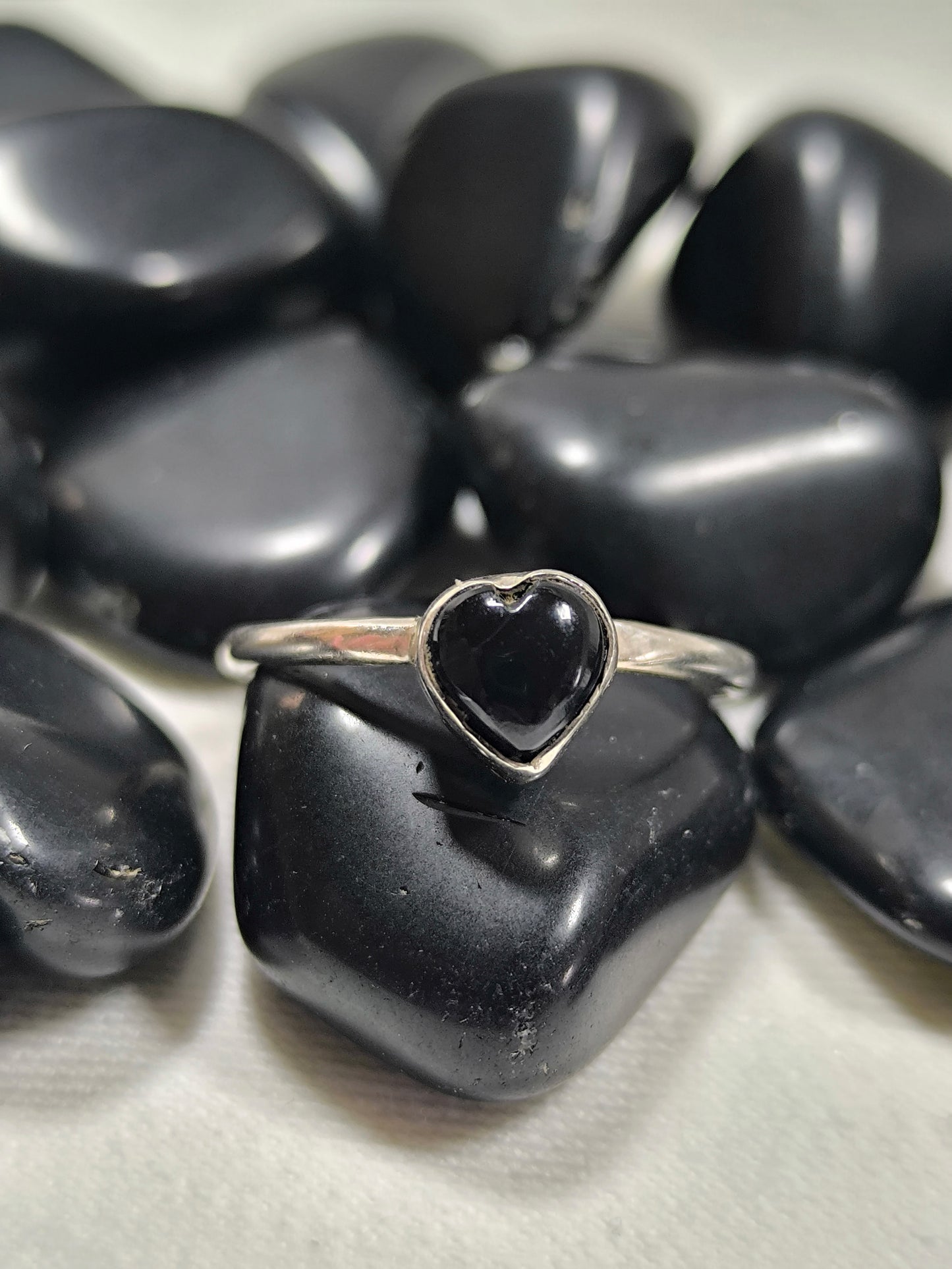 Preloved serling silver onyx ring size P