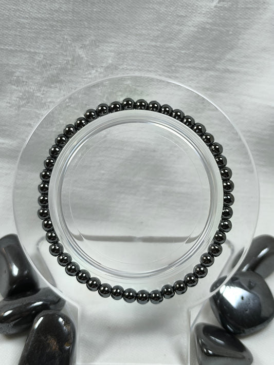 Hematite round bead bracelet 4mm