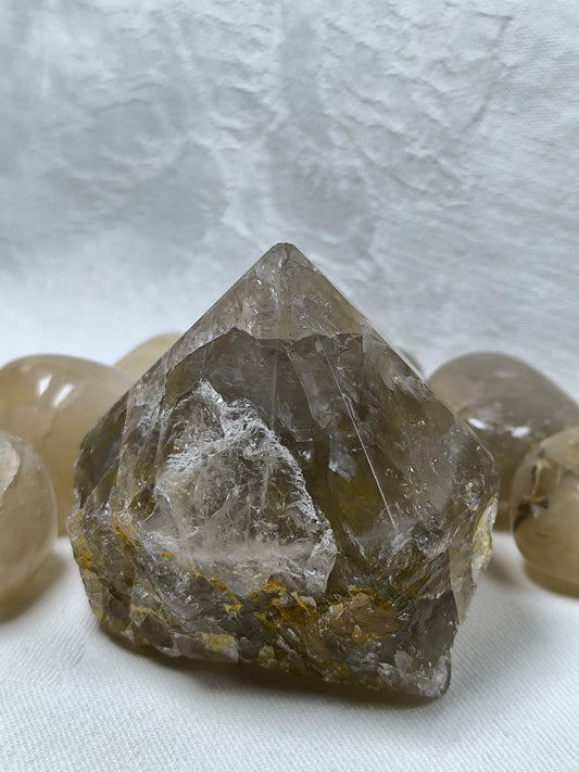 Natural citrine half polished point