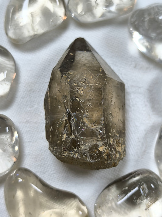 Natural raw citrine with lodaite