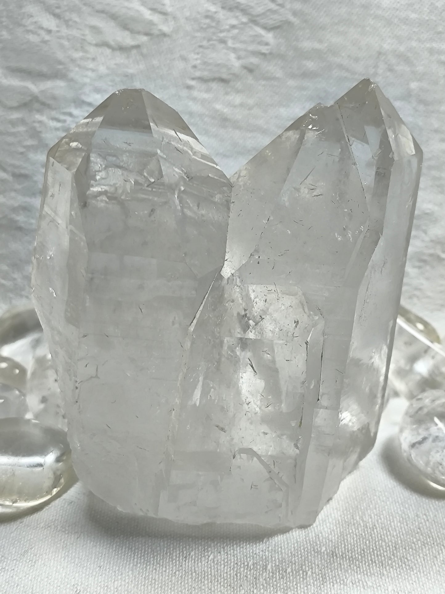Raw clear quartz double point