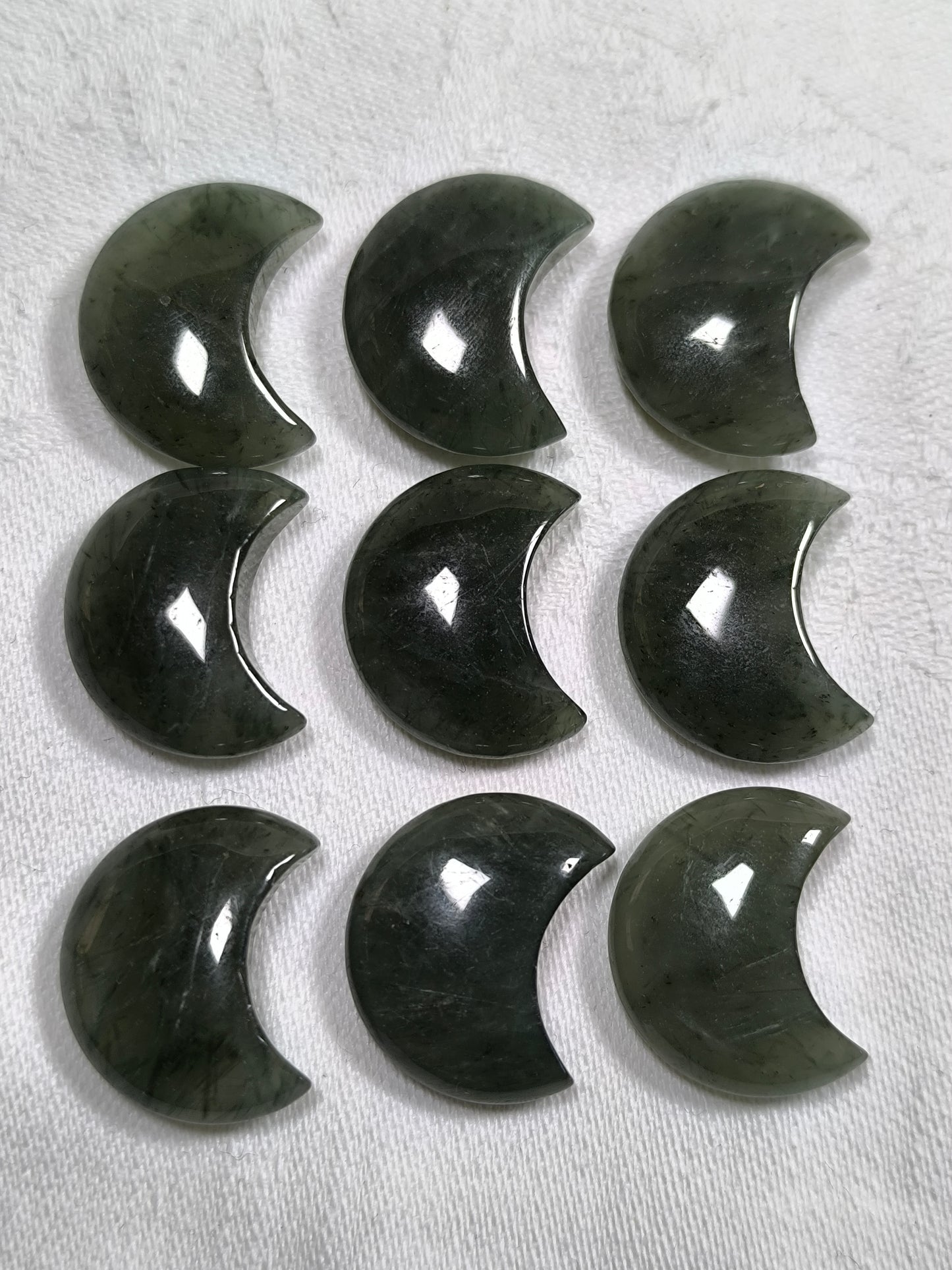 Green rutile mini moons