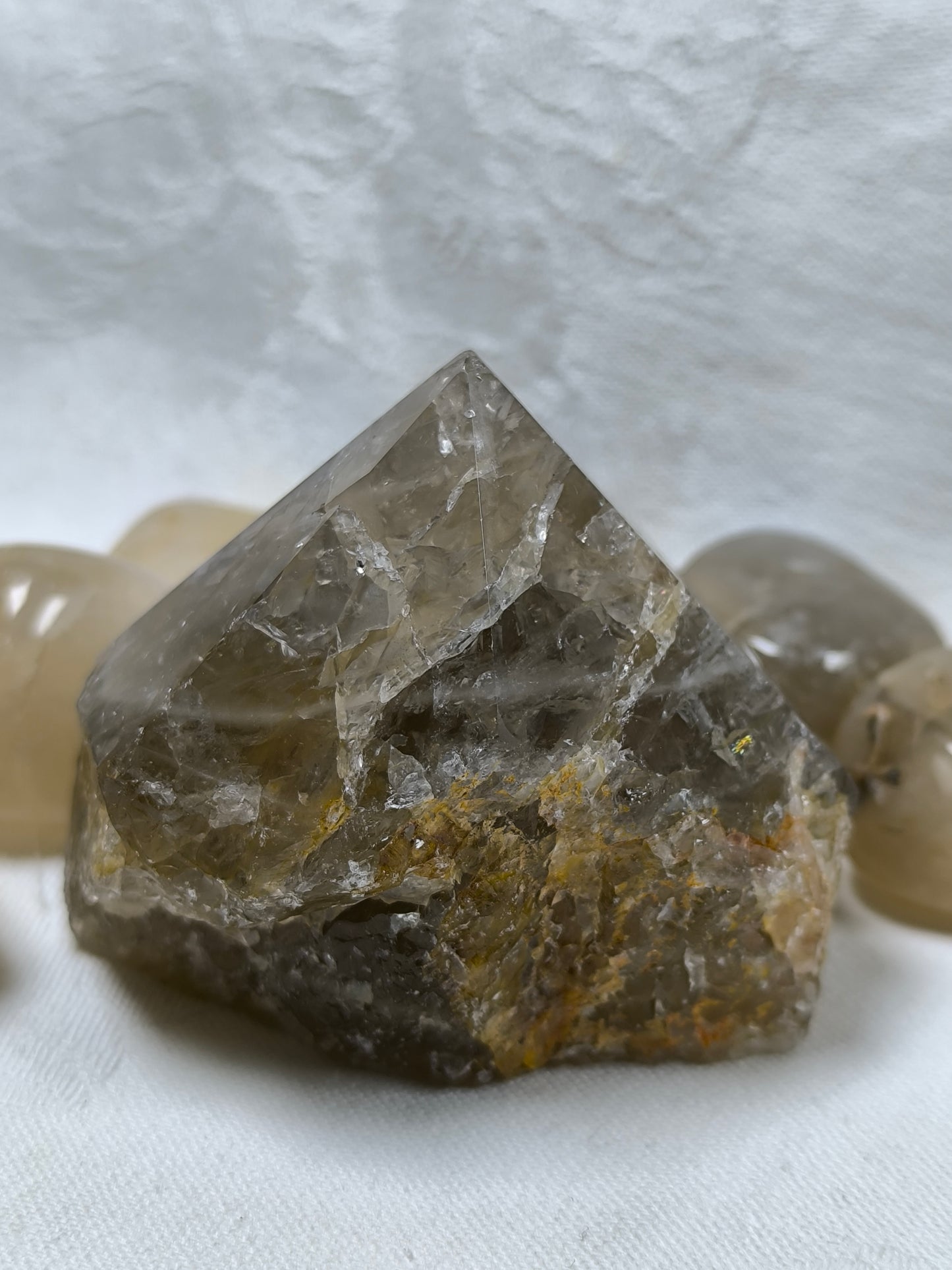 Natural citrine half polished point